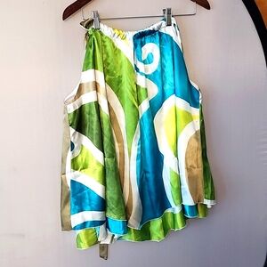 Ashley Stewart halter top lime green and turquoise 16